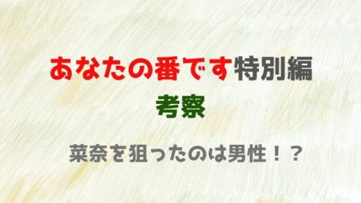 あなたの番です特別編ネタバレ考察!犯人は男