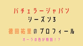 バチェラー3徳田祐里の性格やプロフィール