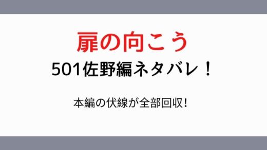 扉の向こう501佐野編ネタバレ!