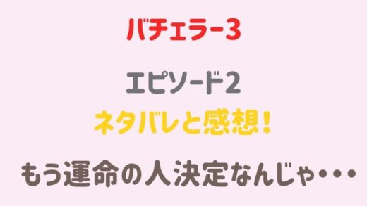 バチェラージャパン3 2話ネタバレ感想!