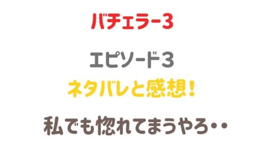 バチェラージャパン3 3話ネタバレと感想