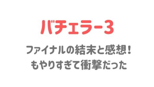 バチェラー3ファイナルネタバレと感想!