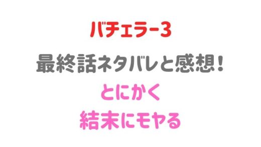 バチェラー3最終回ネタバレ感想!