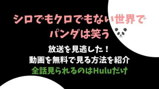 シロでもクロでもない世界でパンダは笑う動画見逃し配信!無料で視聴する方法は?
