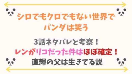 シロクロ3話ネタバレ考察!直輝の父はコアラ男で生きてる説