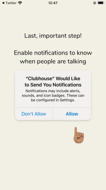 Clubhouseの通知設定