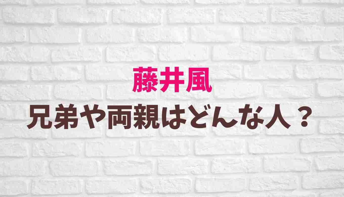 藤井風には兄弟や姉妹がいる 家族構成と名前がかわいい るーののブログ 藤井風には兄弟や姉妹がいる 家族構成と名前がかわいい るーののブログ