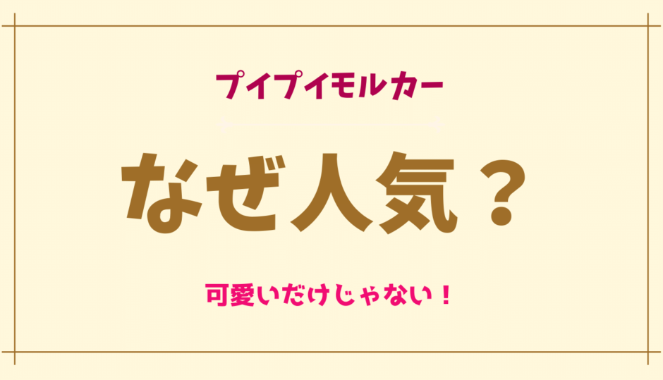 プイプイモルカーはなぜ人気？