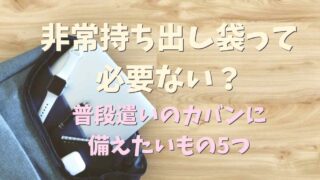 非常持ち出し袋は必要ない？普段遣いのカバンに備えておきたいモノ5個