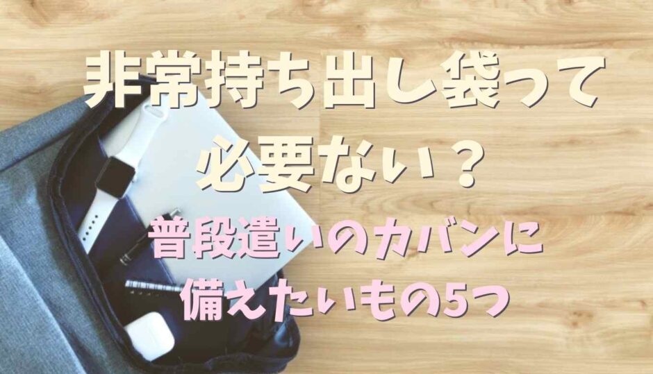 非常持ち出し袋は必要ない？