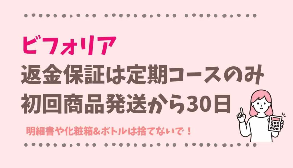 ビフォリアの返金保証を受ける条件を紹介