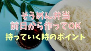 そうめん弁当は前日から作ってOK！持って行き方やポイント