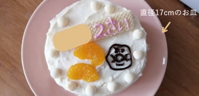 ピジョン1才からのケーキの大きさ