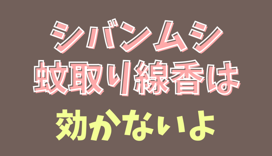 シバンムシに蚊取り線香は効果ある？