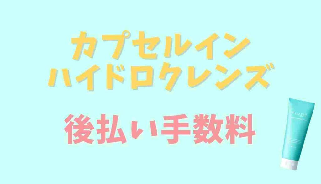 カプセルインハイドロクレンズの後払い手数料