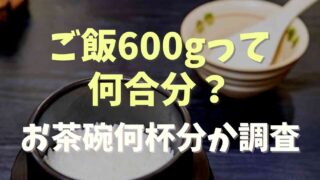 ご飯600gは何合で何人分？お茶碗何杯か調査