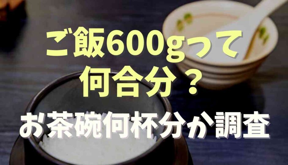 ご飯600gは何合で何人分？お茶碗何杯か調査