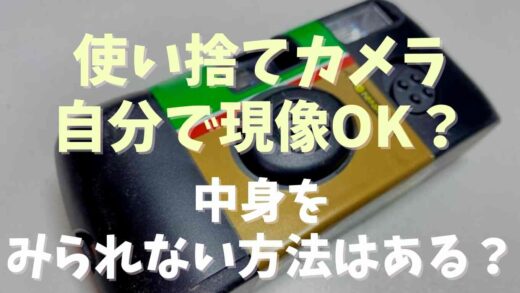 使い捨てカメラは自分で現像できる？中身を見られない方法を調査