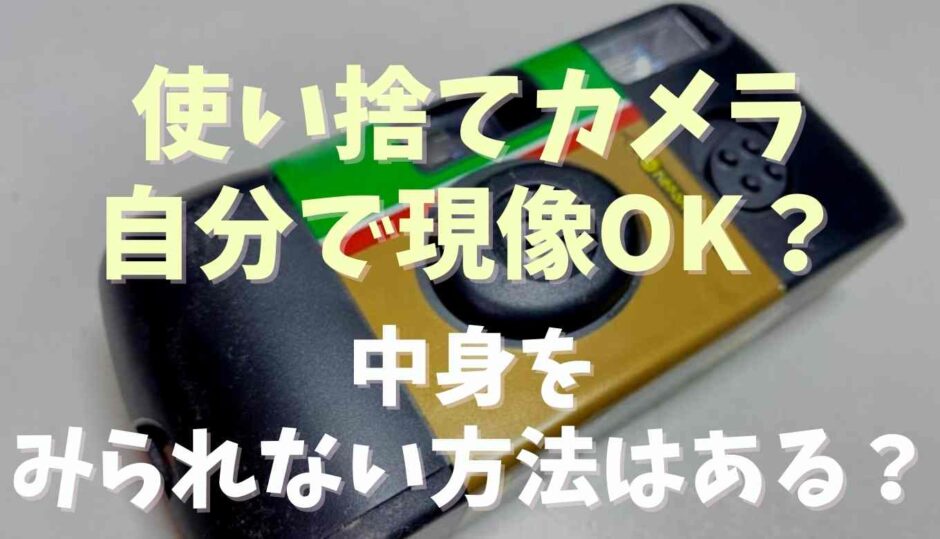 使い捨てカメラは自分で現像できる？中身を見られない方法を調査