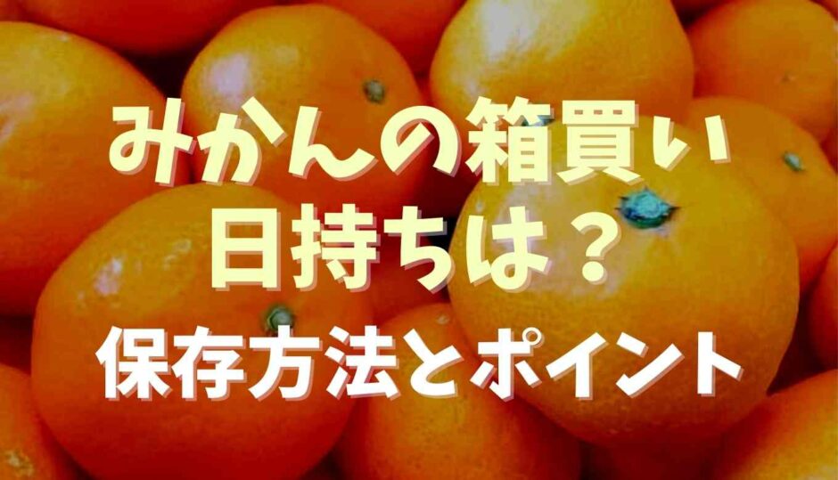 みかんの箱買い日持ちはどのくらい？保存方法とポイント