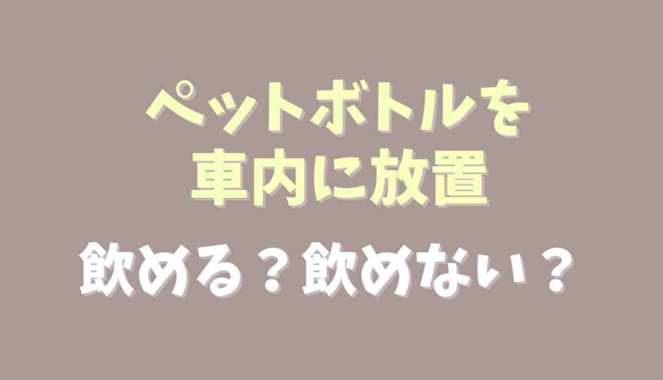 ペットボトルを車内に放置