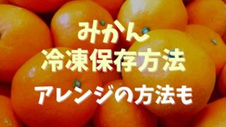 みかんの冷凍保存方法！アレンジについても