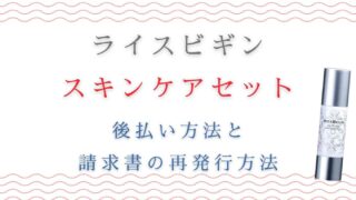 ライスビギンスキンケアセットの後払い手数料は？請求書の再発行できるか調査