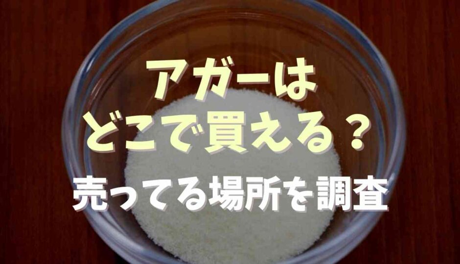 アガーはどこで買える？販売店情報を調査