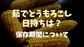 茹でとうもろこしの日持ちは？冷蔵庫の保存期間と冷凍について