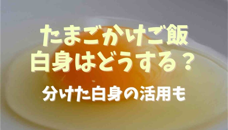 卵かけご飯の白身はどうする？分けた白身の活用