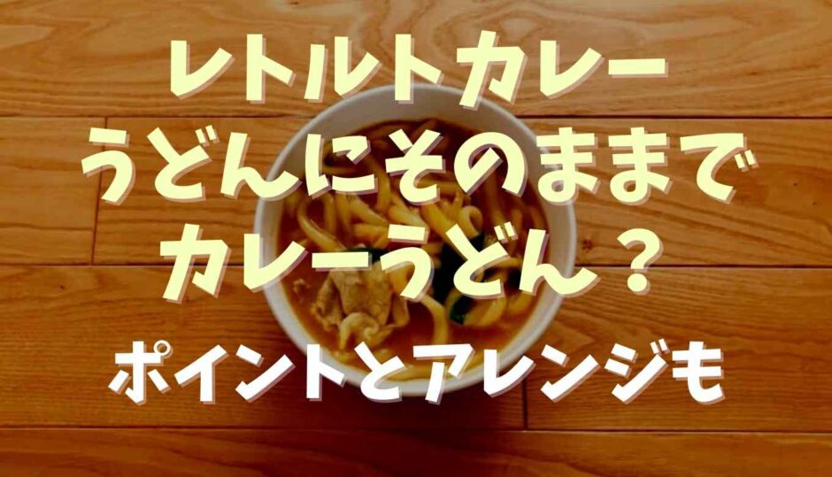 レトルトカレーをそのままうどんにかけるとカレーうどんになる？ポイントとアレンジも