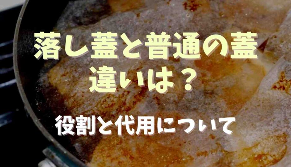 落とし蓋と蓋の違いは？役割と代用についても