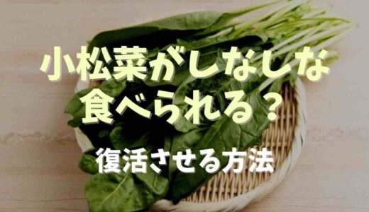 小松菜がしなしな！食べられる？