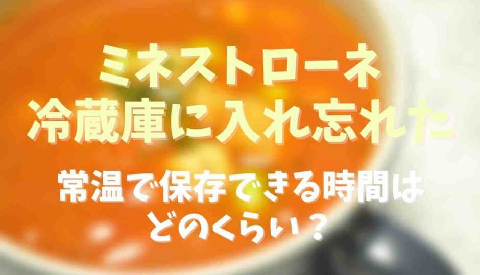 ミネストローネを冷蔵庫に入れ忘れた！常温で保存できる時間はどのくらい？