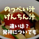 のっぺい汁とけんちん汁の違いは？