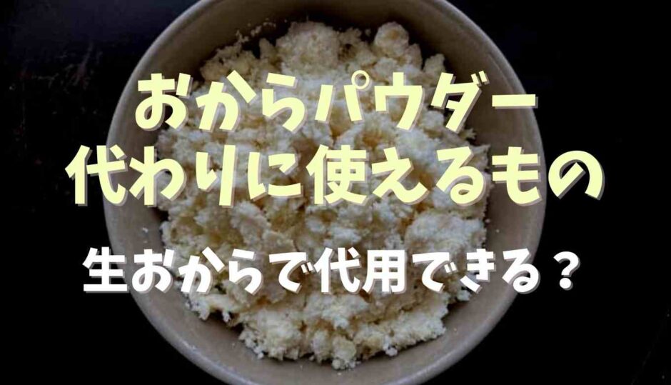 おからパウダーの代わりに使えるものは？生おからで代用できる？