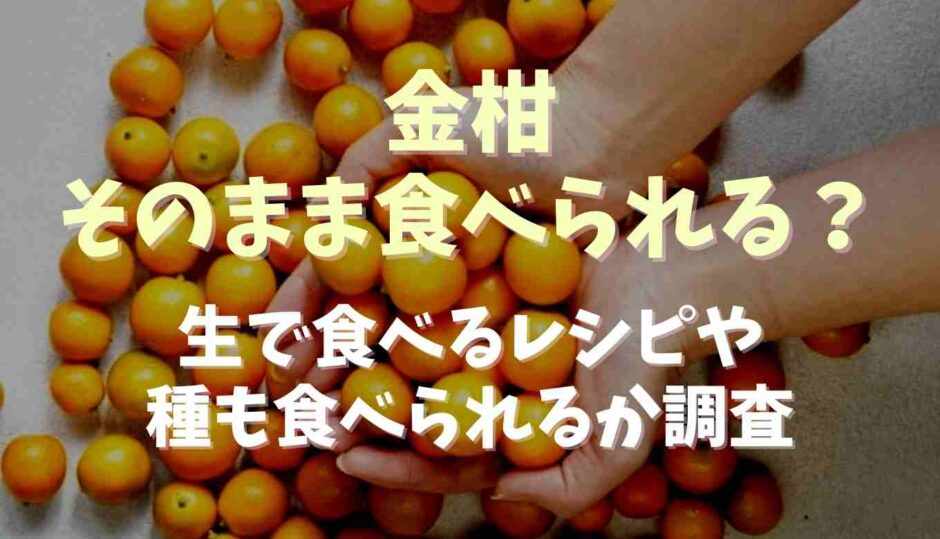 金柑そのまま食べられる？生で食べるレシピや種も食べられるか調査