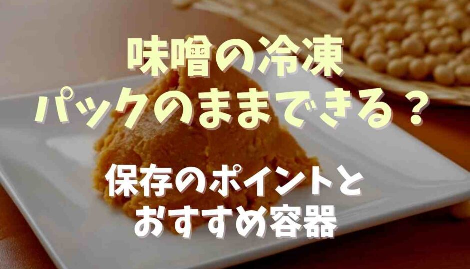 味噌の冷凍はパックのままできる？保存ほポイントとおすすめ容器