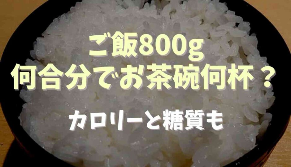 ご飯800g何合分でお茶碗だと何杯？