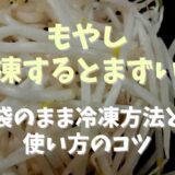 もやしの冷凍はまずい？そのまま袋ごと冷凍する方法と使い方のコツ