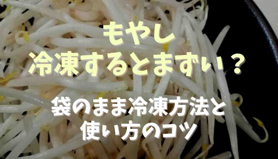 もやし冷凍するとまずい？袋のまま冷凍する方法や使い方のコツ