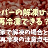 スーパーの解凍ひき肉の再冷凍はできる？家庭で解凍した場合や注意点についても