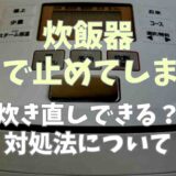 炊飯器を途中で止めてしまったら？炊き直しできる？