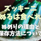 ズッキーニがぬるぬるするのは食べられる？ぬめりの理由と保存方法について