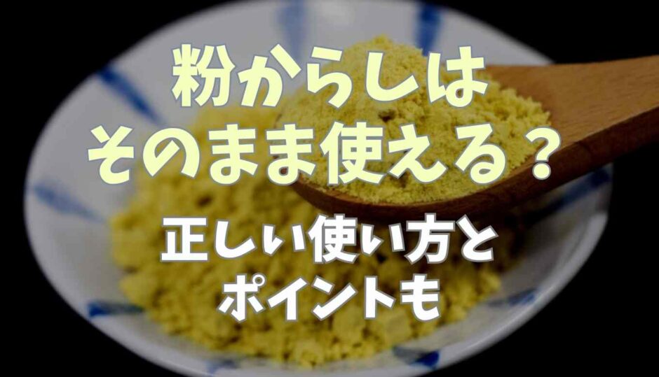 粉からしはそのまま使える？正しい使いかたとポイントも