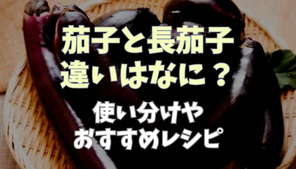 茄子と長茄子の違いはなに？使い分けやおすすめレシピ