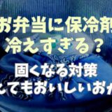 お弁当に保冷剤は冷えすぎる？